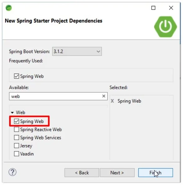 Spring Boot REST API web dependency