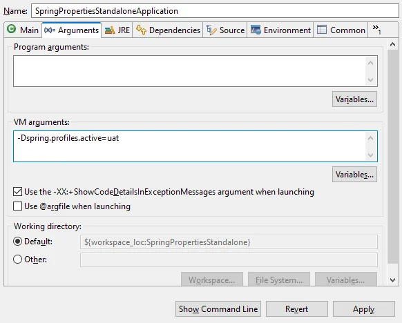 change active Spring profile
