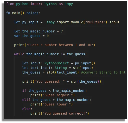 first mojo program with Python