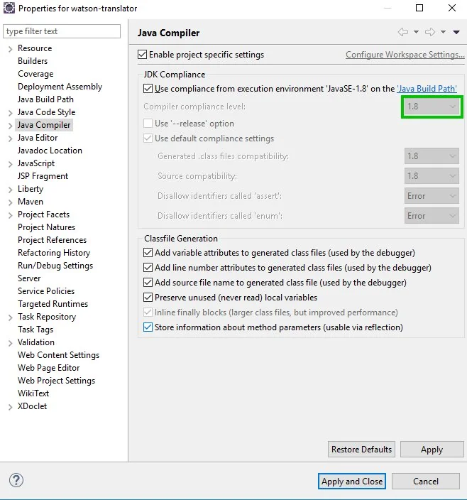 Eclipse Maven Java 1.8 