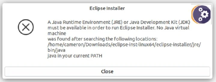 No Java virtual machine found error
