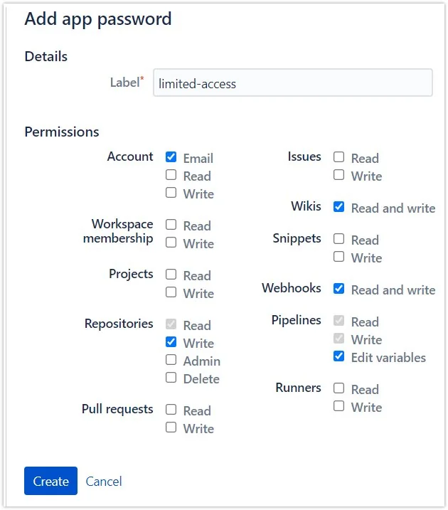 bitbucket app token security