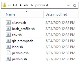 customize git bash shell config