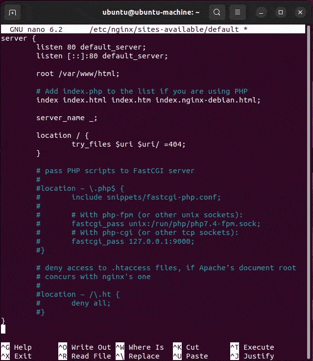 php nginx fpm config example