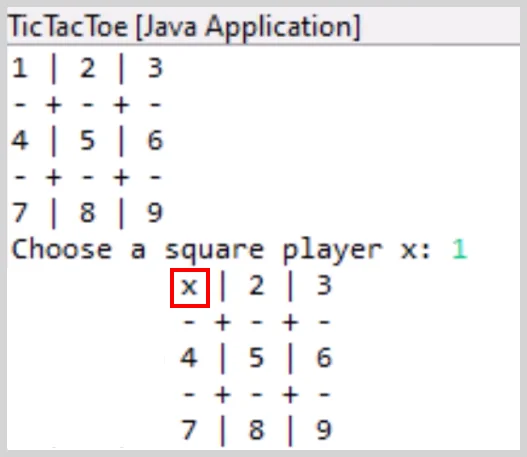 java tic tac toe app board