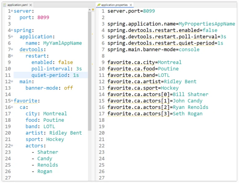 spring boot properties vs yaml yml files