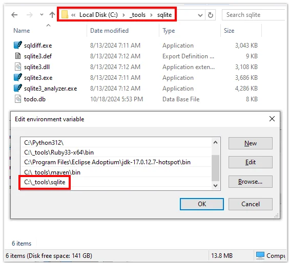 add sqlite3 to PATH