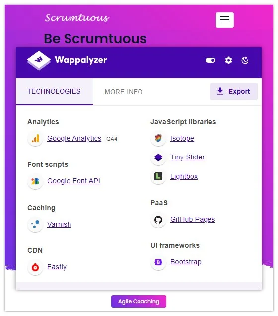 website technology checker plugin