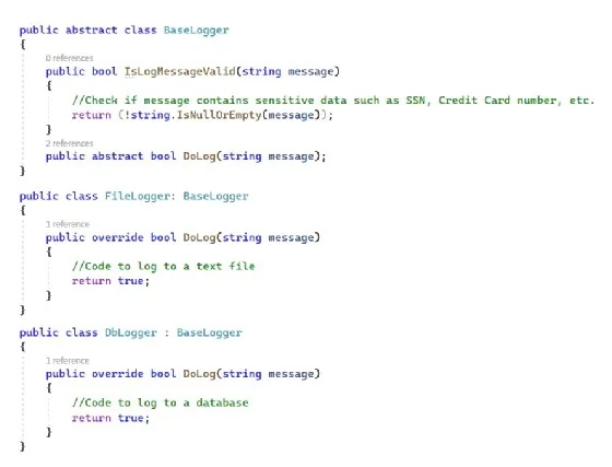 Code simplified by abstraction example