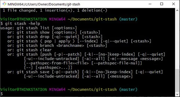git stash command