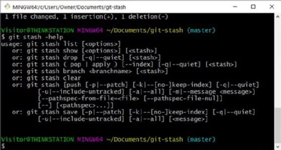 Git stash commands image
