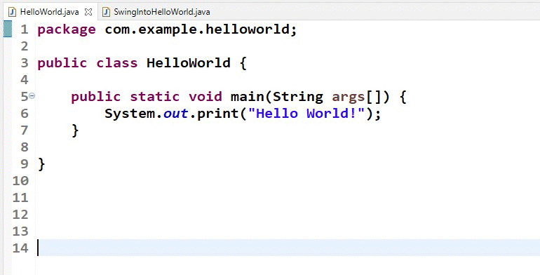 Java Hello World example