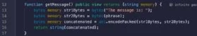 The Solidity function getMessage() in isolation.